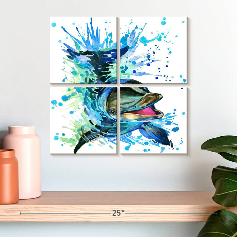 Brampt Splashing Dolphin, 18" H x 18" W