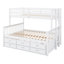 Lit superposé simple au-dessus de double avec lit gigogne et tiroirs Janada Kids-2050697614