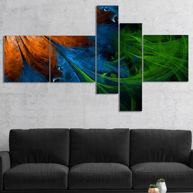 Trinx Tree Heart In Blue And Orange Tree He In Blue And Orange On Canvas  Painting