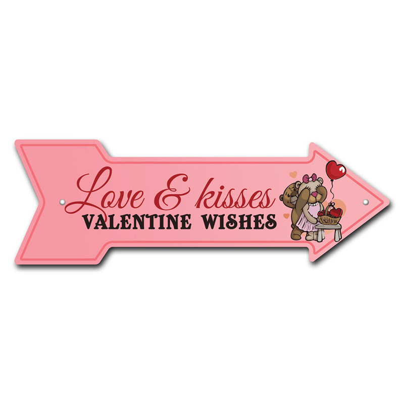 Removable-999557_Valentine Wishes Arrow Removable Decal Funny Home Décor, H 8 po x l 24 po x P 1 po