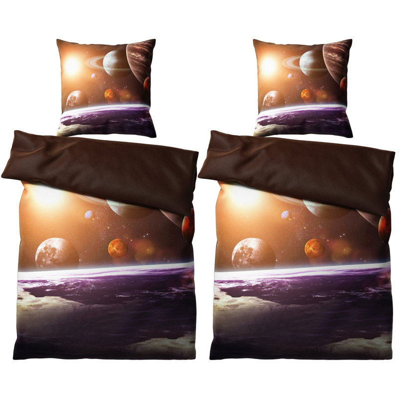 Cotton No Pattern Duvet Cover Set with Pillowcases Included