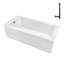 Baignoire en alcôve en acrylique blanc brillant avec drain extérieur 66 po x 32 po Streamline-101700152