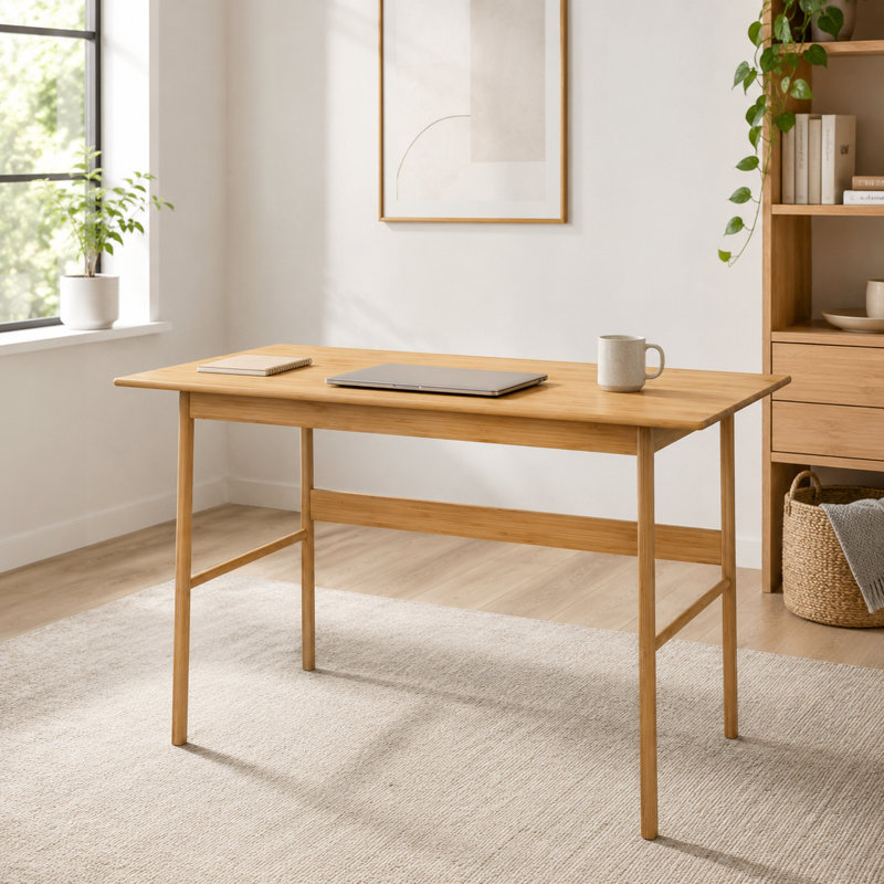 New Design Computer Desk, Bamboo Writing Desk, Modern Simple Work Desk For Home Office, Gaming Desk Study Table