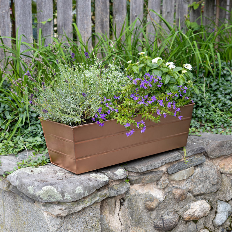 Cohen Metal Window Box Planter, Medium, Orange