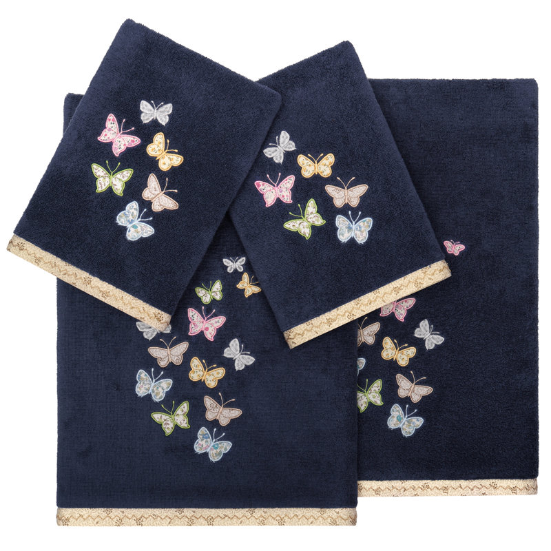 100% Turkish Cotton Towel Set, Marine, 4 Piece Towel Set