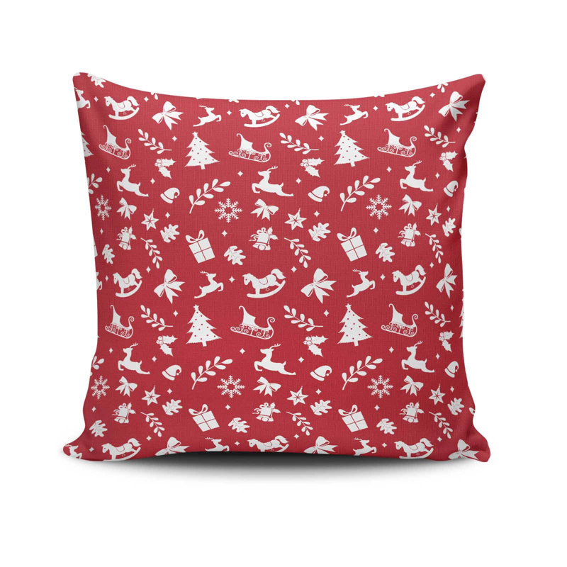 Coussin décoratif Kimberlee, 17,0 x 17,0 pouces, 50% coton / 50% polyester, lavable à la machine, repassable, rembourrage en silicone, fermeture à glissière dissimulée | Coussin décoratif doux et élégant pour le salon, la chambre à coucher et le bureau