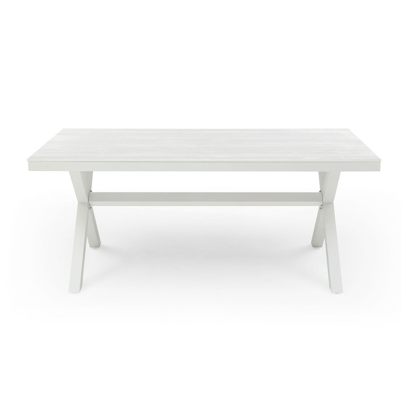 Karnell Rectangular Outdoor Dining Table , 70.87'' in. W 35.43'' in. D, White