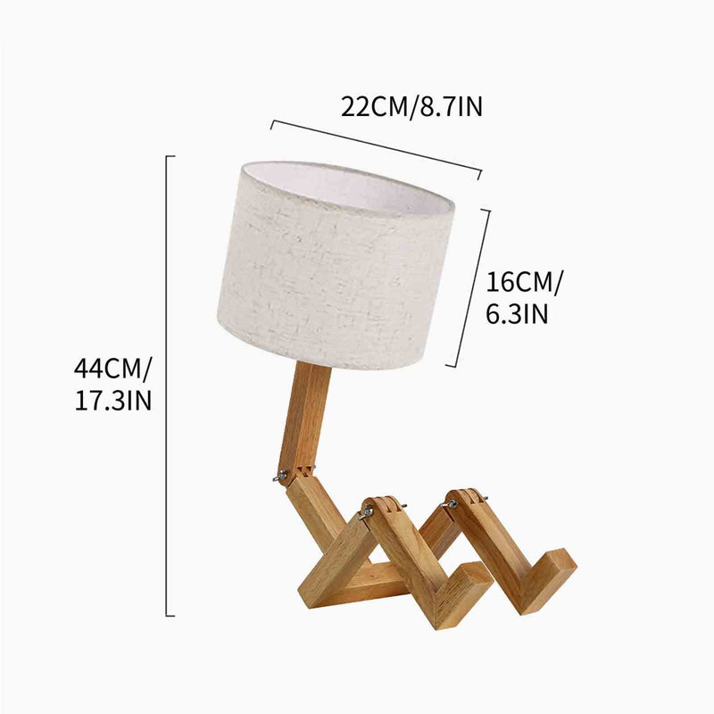 Night Light  Wooden Table Lamp Study Bedroom Study Personality Bedside Reading Solid Wood Table Lamp, B
