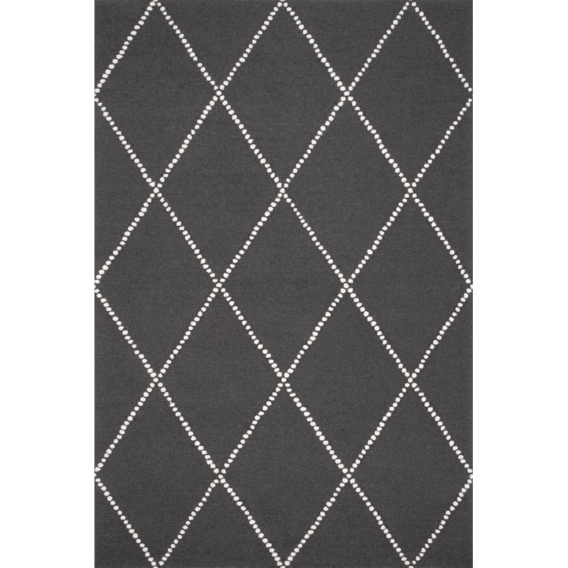 Wool Geometric Indoor / Outdoor Rug, Rectangle 3' x 5'