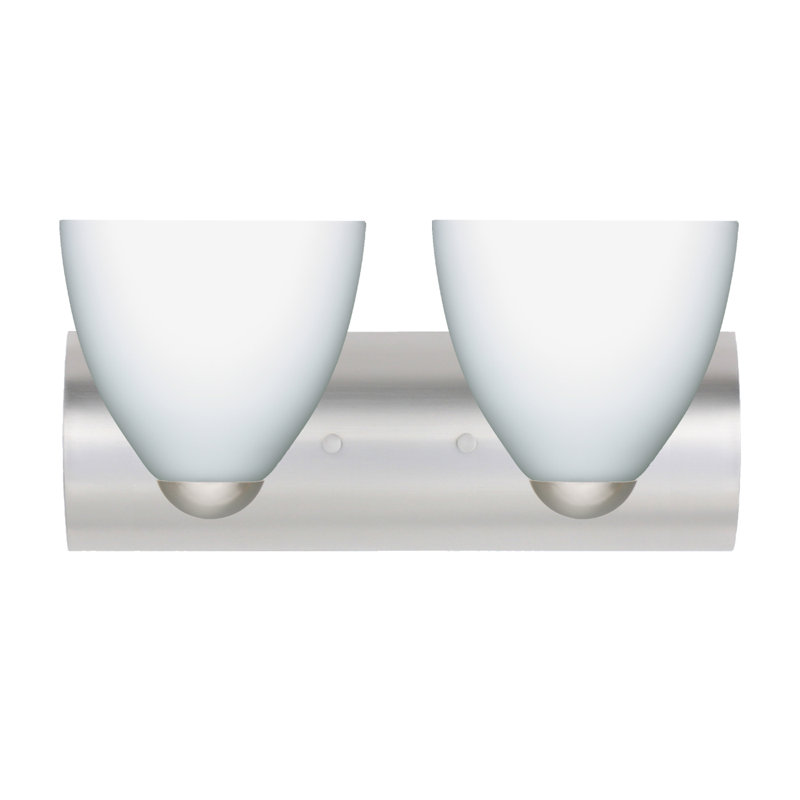 Éclairage pour meuble-lavabo 2 lumières Porth, Nickel satiné, Carrera, Incandescent