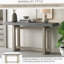 Console contemporaine avec plateau en bois, table d'entrée très longue pour hall d'entrée, couloir, salon, vestibule, couloir-1316712072-1316712078-1316712064