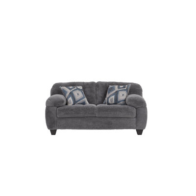 Causeuse rembourrée 68 po avec coussins Armand Graphite