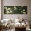 Art mural encadré sur toile - Arbustes botaniques classiques avec des fleurs blanches dans des tons de vert foncé - 16 po x 24 po, 24 po x 36 po-1237710312-1237710315