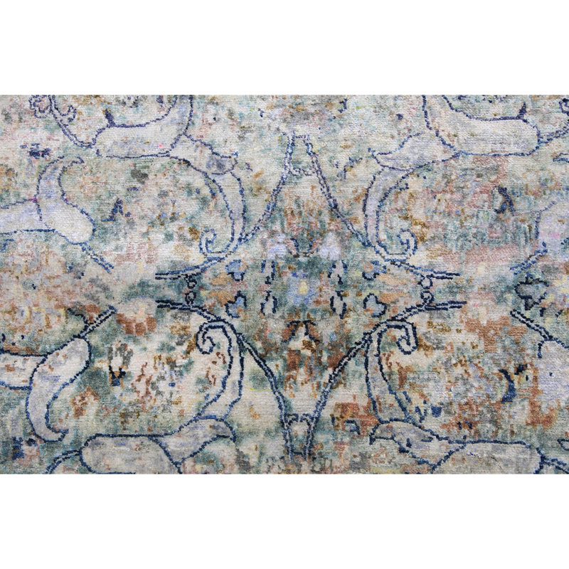 Handmade Silk Oriental Area Rug, Rectangle 9' x 12'