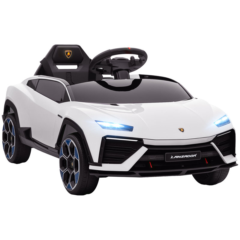 AIYAPLAY Licensed Lamborghini Electric Ride On Car with Suspension, White
