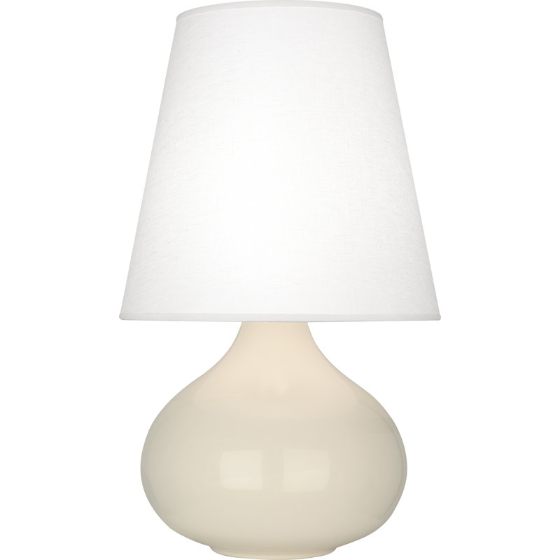 Small June Accent Lamp, Bone, Oyster Linen