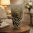 Keath Large Vase with Gold Capri Leaf Design, Brass, Green Glass 15 Inch-123079095