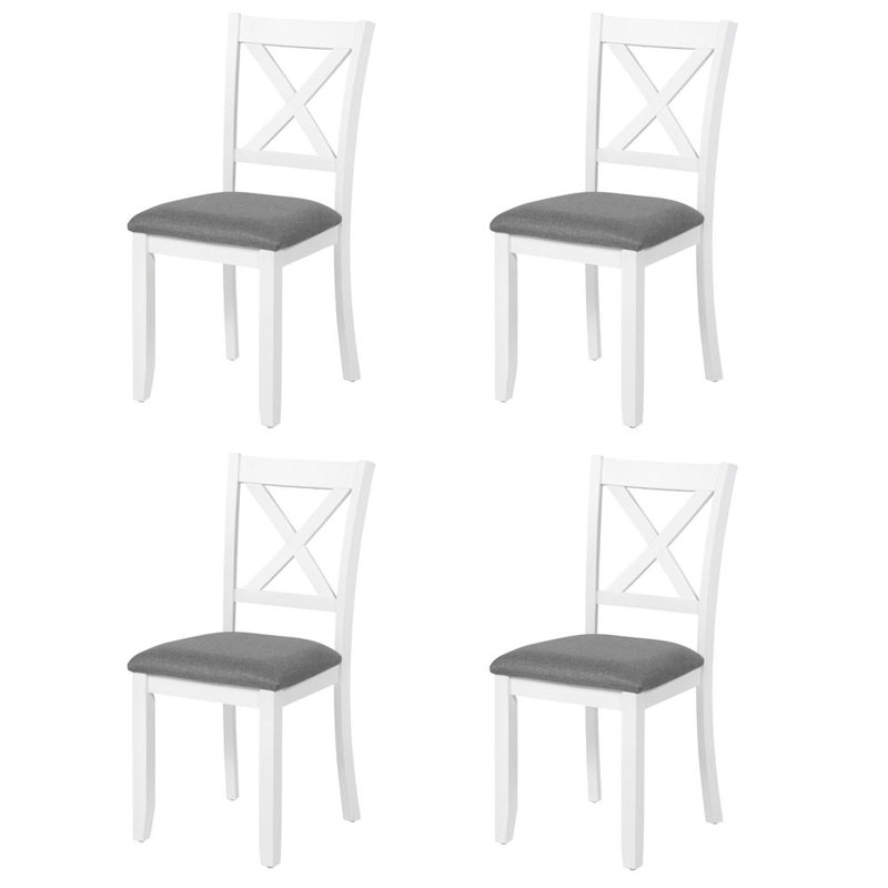 Ensemble de chaises de salle à manger pour 4, Gris, Blanc