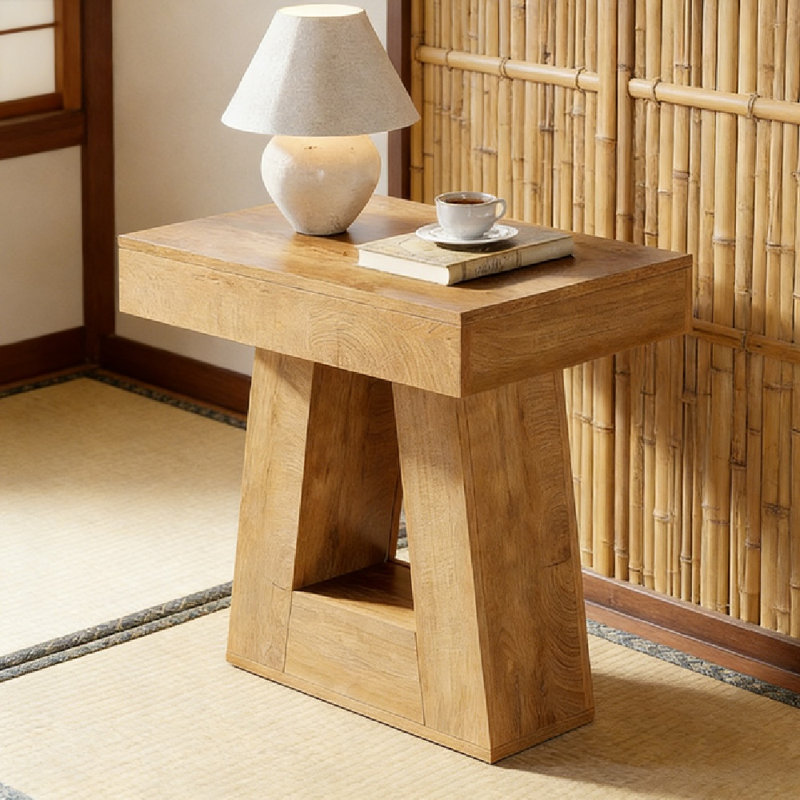 Table de bout en bois, PE, ensemble de 1 café moderne et durable