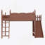 Full Loft Bed With Storage Shelves And Wardrobe, Solid Wood Loft Beds With Detachable Slide And Ladders, No Spring Box Needed, Pink And White.(Patent Protection)-322709640-322709653