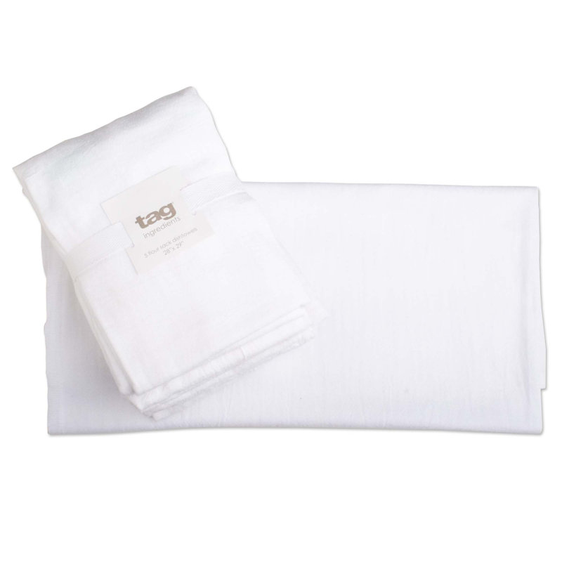 Torchons en coton blanc absorbant le linge léger, ensemble de 5 torchons de cuisine