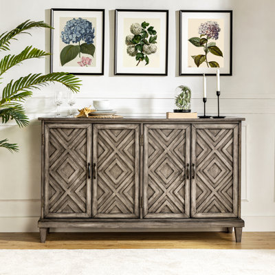 Phelan Traditional 60'' W Distressed Sideboard with Adjustable Shelves