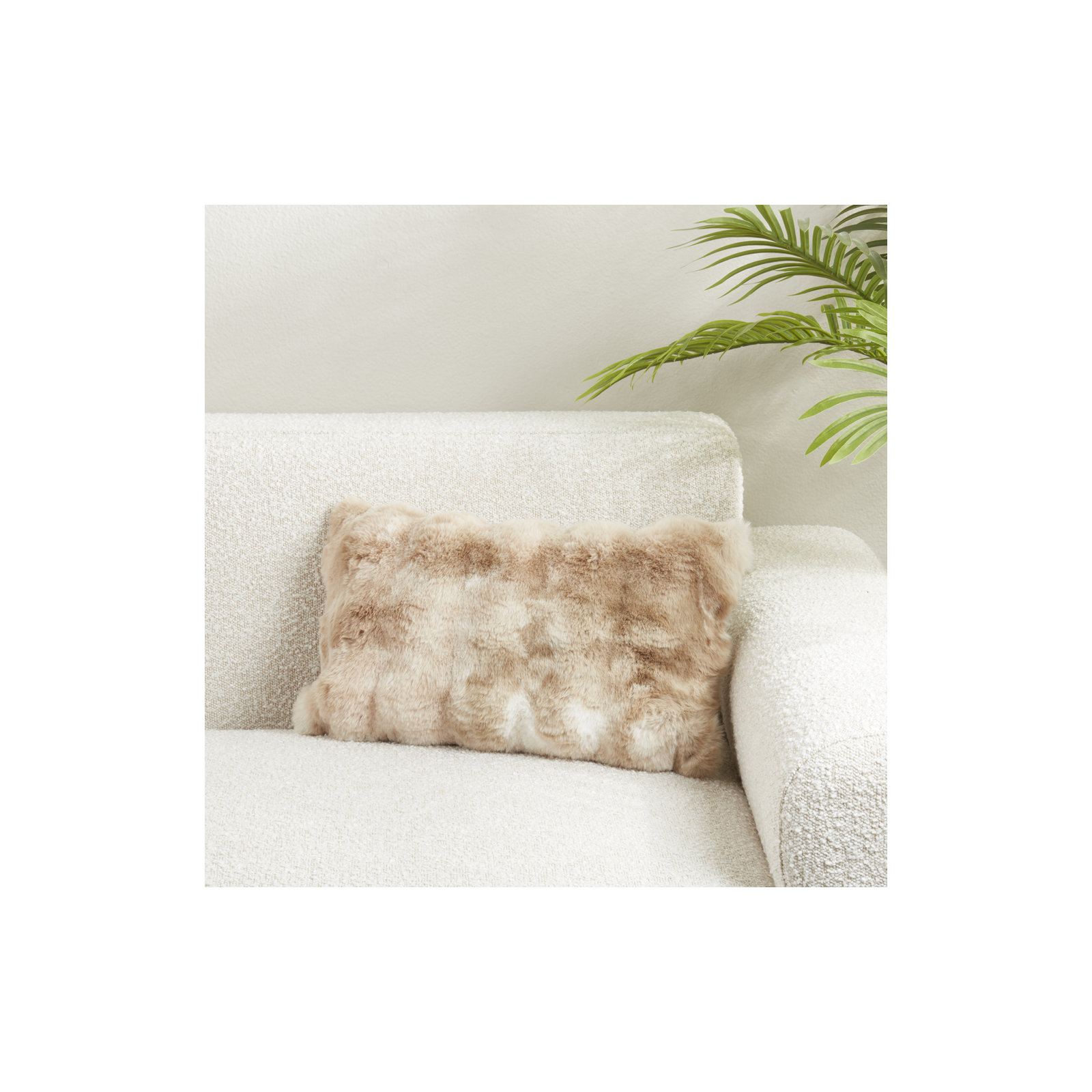 Cozy Bubble Faux Fur Pillow Cover, Down, Brown, Rectangle 12" H x 20" W