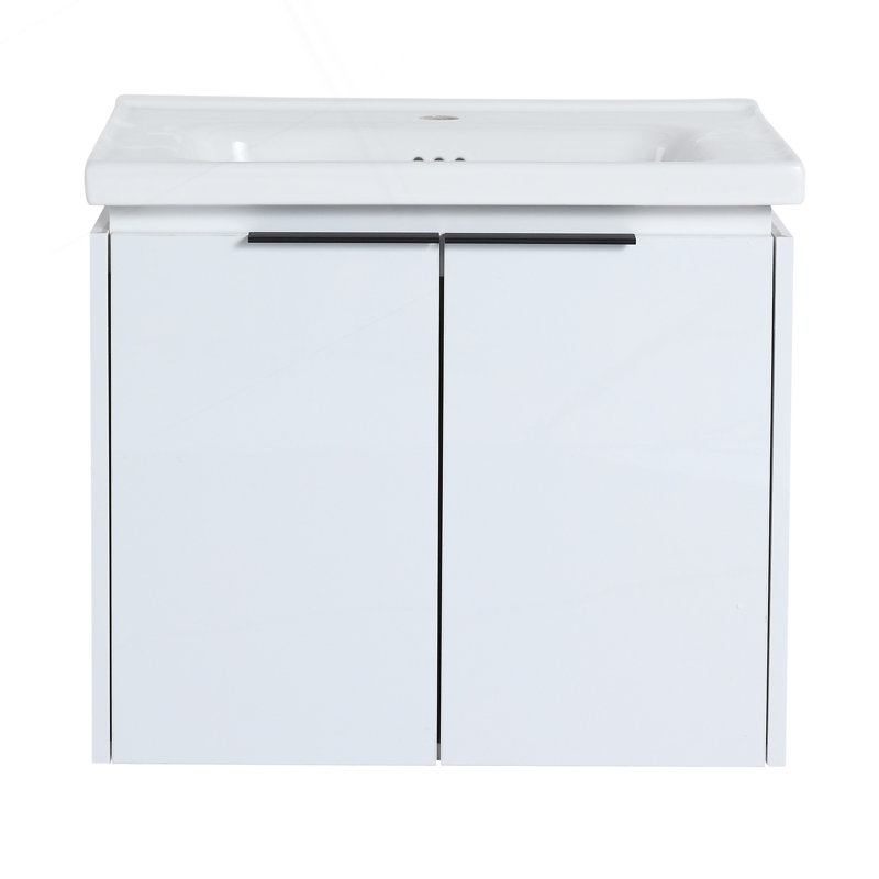 Meuble-lavabo à fermeture en douceur 24 po avec lavabo, parfait pour les petits espaces et un rangement efficace