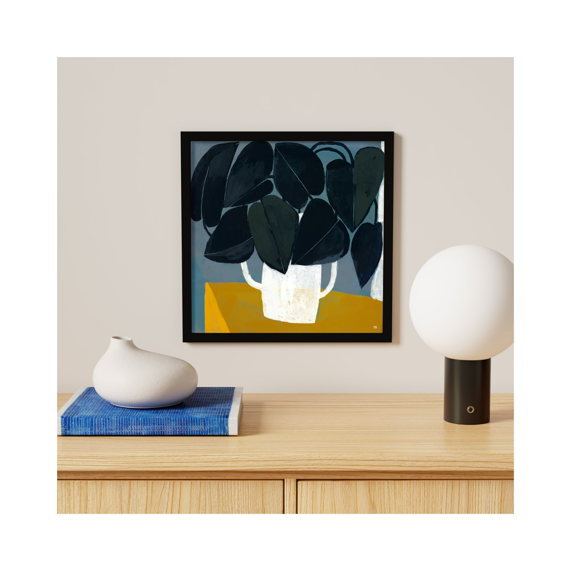 Summer Interior 1 by StudioM, Black, 16" H x 16" W x 1.25" D