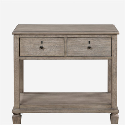 Gray Oak Finish Classic Transitional Bedroom Furniture 1pc Nightstand of 2 Drawers Open Bottom Shelf Wooden Furniture Bedside Table
