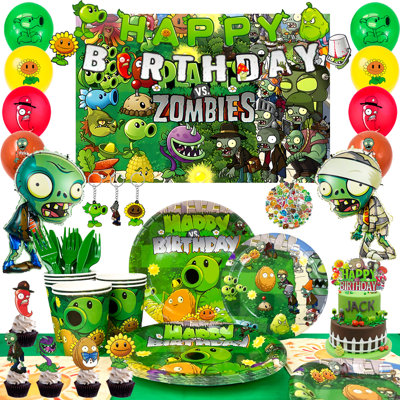 169pcs Plants vs Zombies Party Supplies, Plants vs Play Game Zombies Party Decorations Kit
