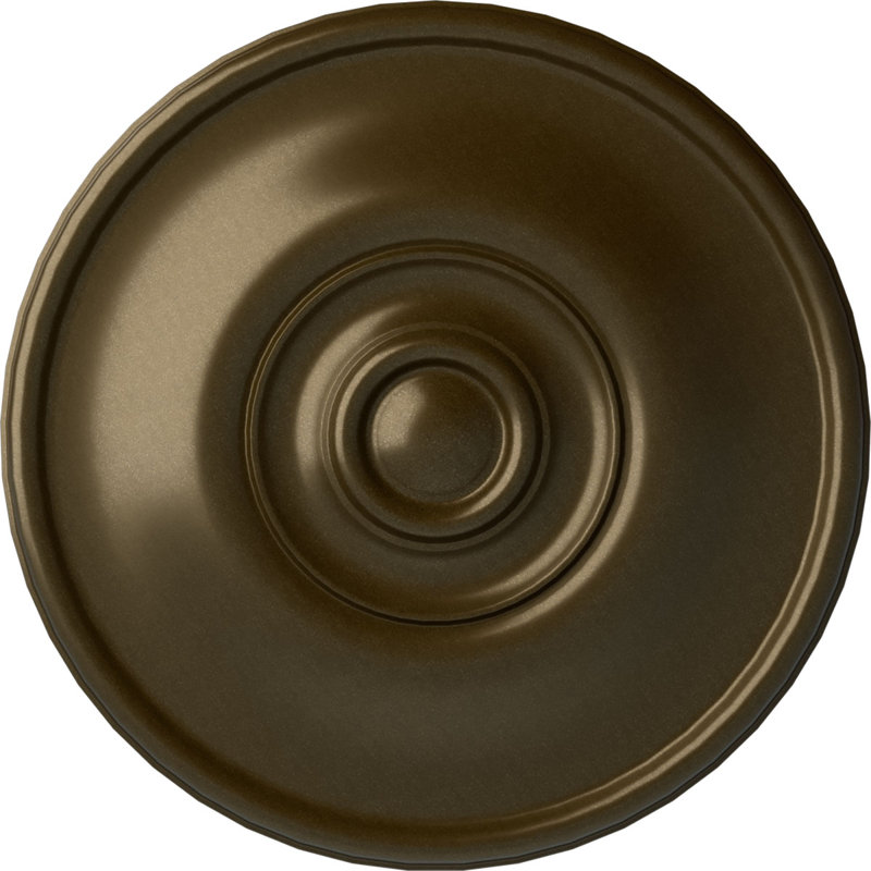 Médaillon de plafond en acanthe Endurathane Legacy, DE 12 3/4 po x P 7/8 po (convient aux auvents jusqu'à 3 1/2 po), finition dorée de pharaons peinte à la main