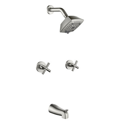 2 Handle Shower Faucet Set With Tub Spout 6-spray Shower Head And Handle Set Shower Trim Kit With Rough-in Valve Bathroom Shower Faucet Valve Trim Kit