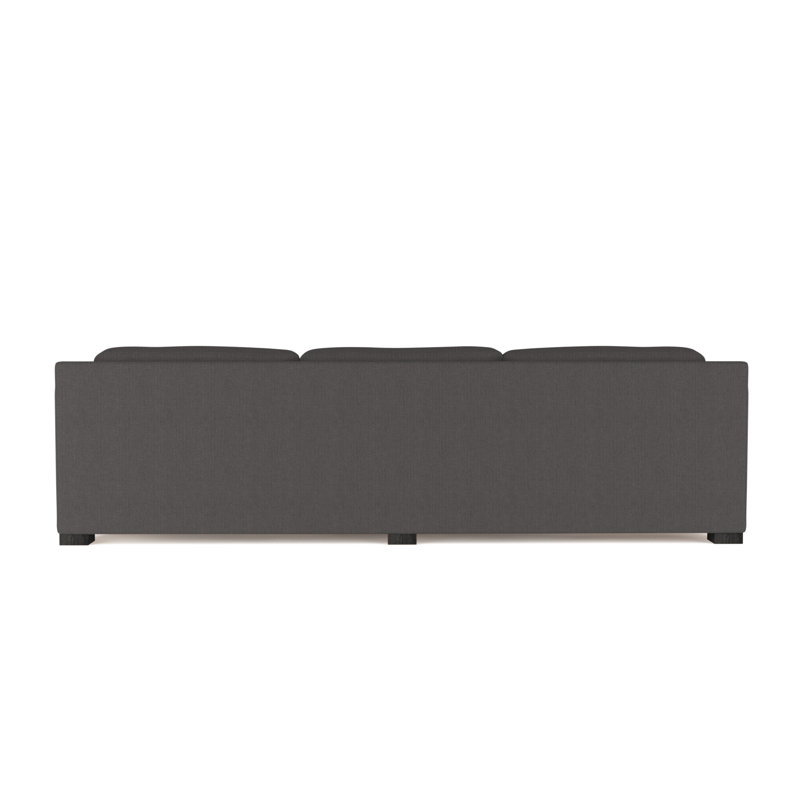 Mercer Track-Arm Extra Long Sofa, 33.5" H x 120" W x 39" D, Box Weave Linen Graphite, Ebony