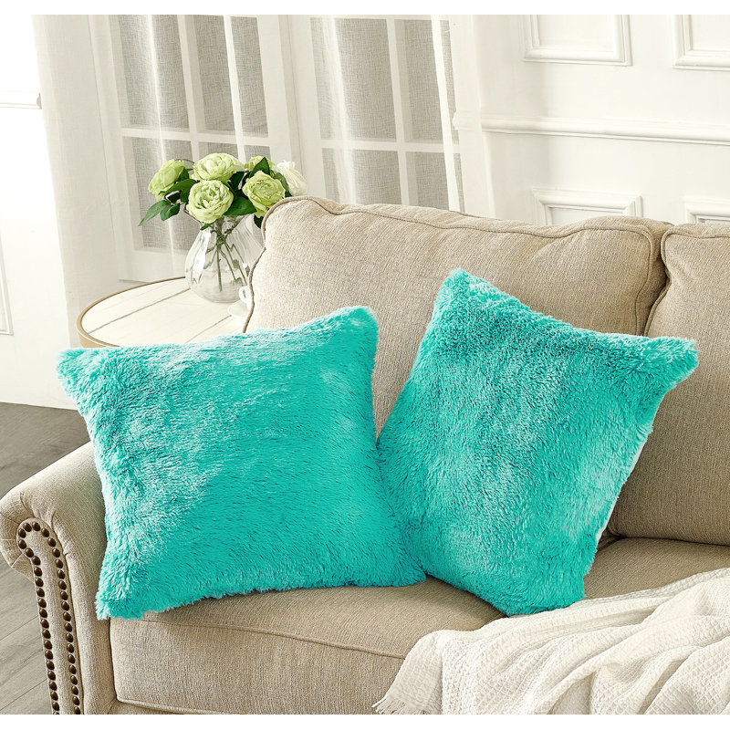 Housse de coussin lourd en fausse fourrure, H 20 pi x l 20 pi, Sable d'Antigua