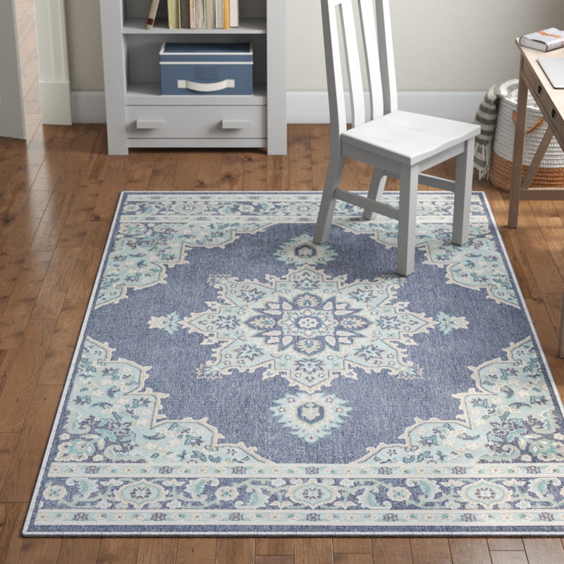 Tapis blanc / mauve Cora, Rectangle 6 pi x 9 pi