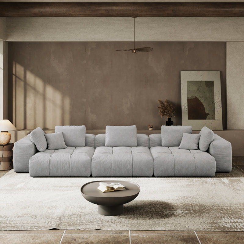 Canapé modulaire modulaire, siège à combinaison profonde surdimensionné, housses de coussin amovibles et lavables, tissu, rembourrage en duvet