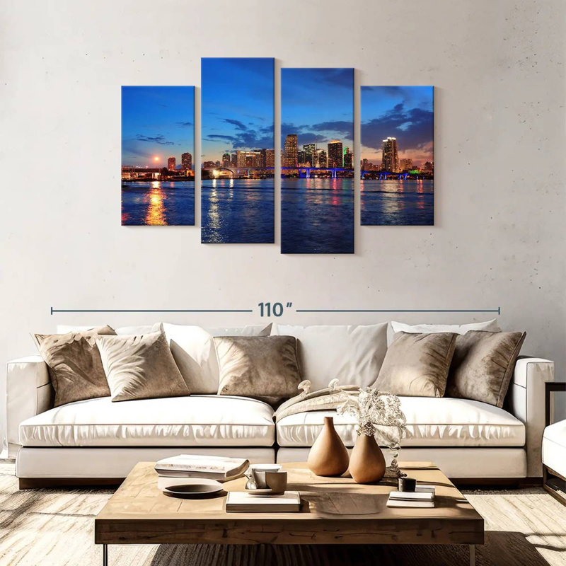Nicci Coastal Miami Night Scene, 48" H x 75" W