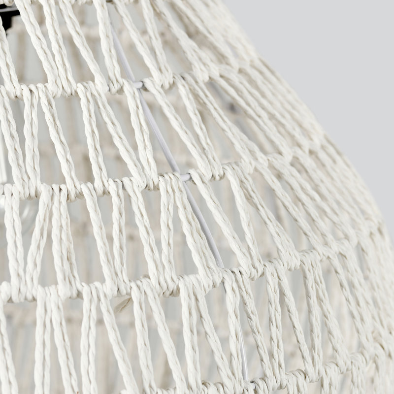 Quaid 1-Light Woven Pendant, White
