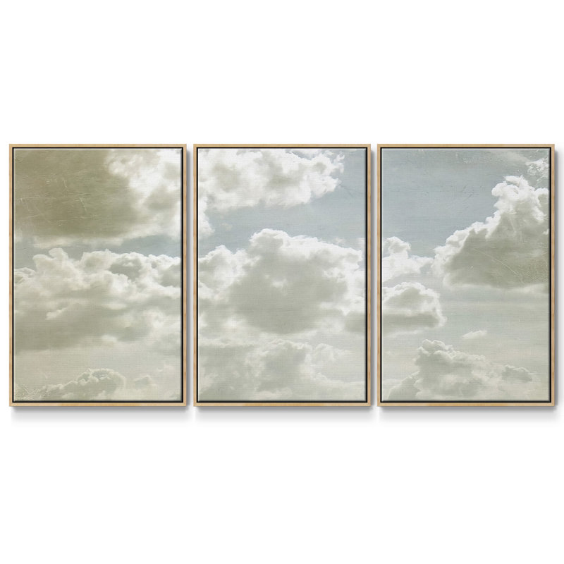 Sky Scrapers IV - Toile encadrée multi-pièces, Naturel, H 40 po x l 78 po x P 2 po