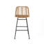 Outdoor 2 - Style contemporain, bords arrondis, longue durée, structure en fer noir de 2 tabourets de bar, lignes épurées, siège de 28,75 pouces