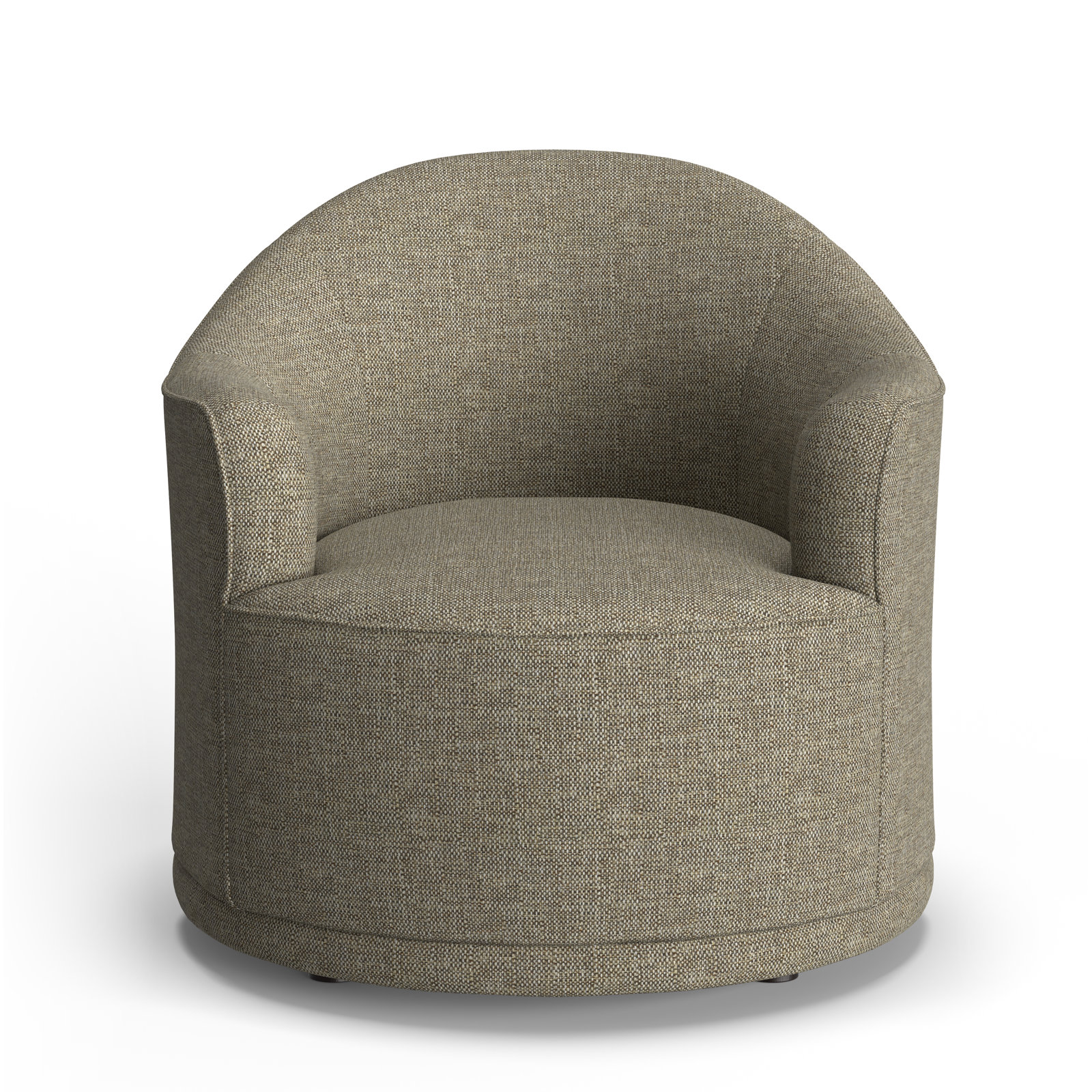 Rumi Upholstered Swivel Barrel Chair, Drusky Twig Sustain® Basketweave