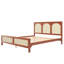 Lit plateforme en bois avec tête et pied de lit en rotin-886814188-885510474