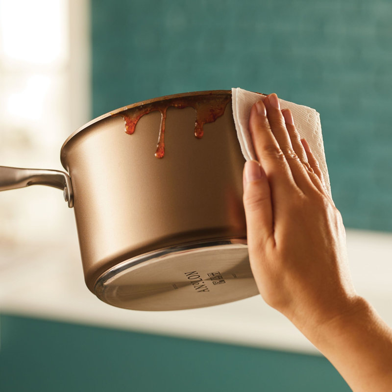 Anolon Ascend Hard Anodized Nonstick Saucepan with Lid, Induction Compatible - 3 Quart
