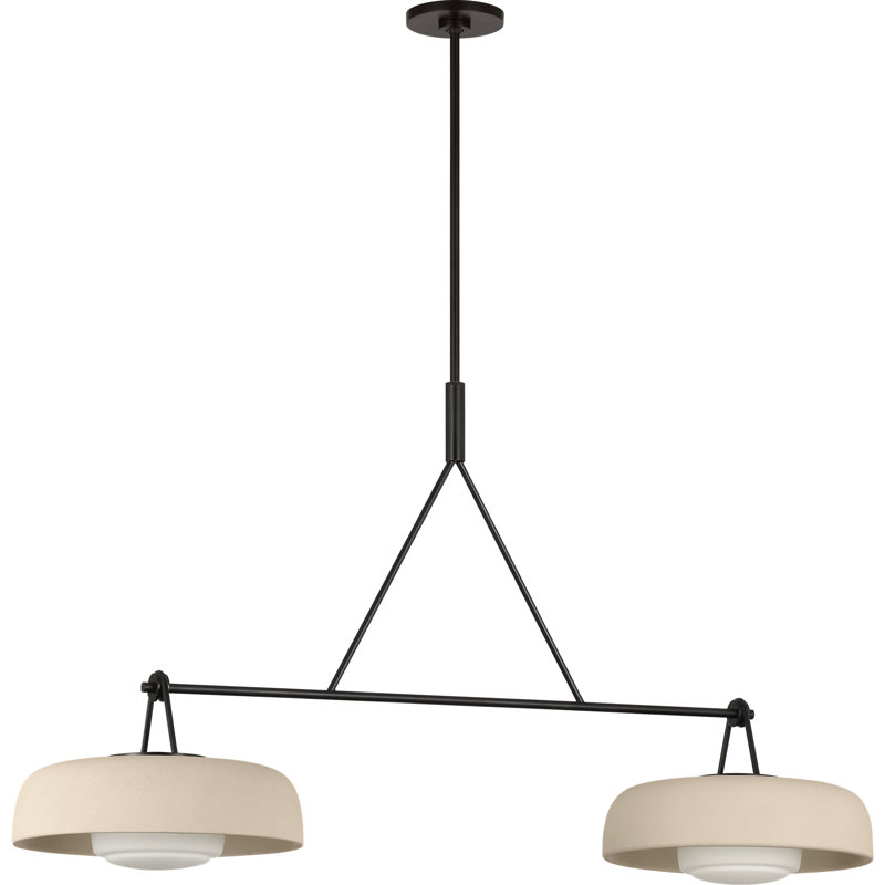 Richard June Transitional Liora Chandelier, Ivory, Aged Iron