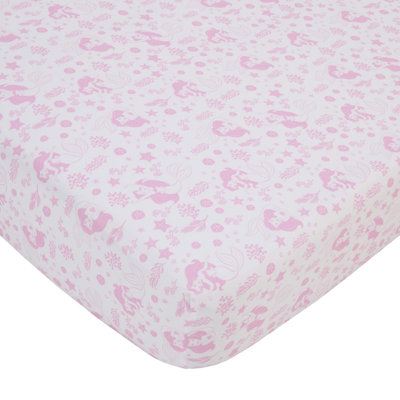 Drap-housse pour lit de bébé little sirène ariel