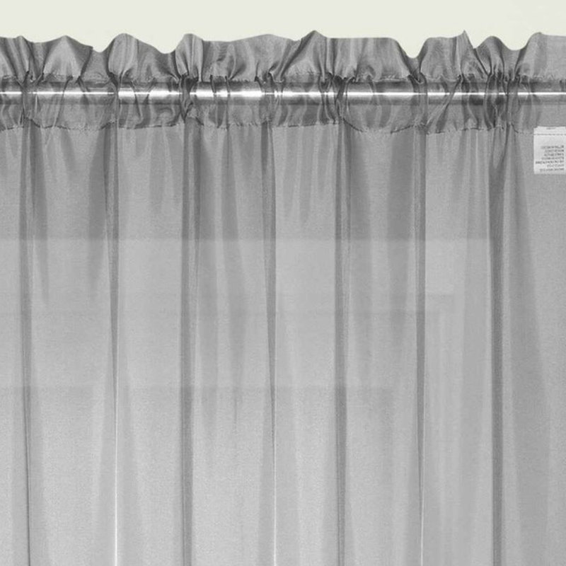 Paquet de 2 panneaux transparents en voile de cristal l 52 po x L 95 po Woven Trends, L 52 po x L 95 po, Gris