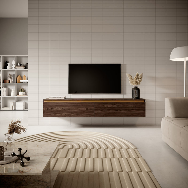 Ashauna Unfinished Floating TV Stand for TVs up to 70", Grey, 30cm H x 175cm L x 31.6cm W