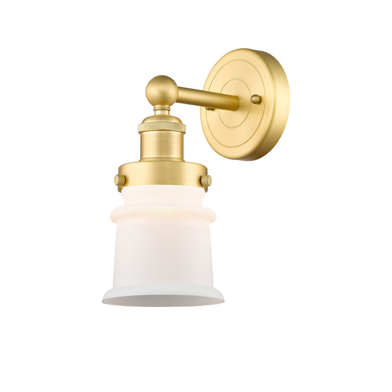 Charlo Armed Sconce, Matte White, Satin Gold