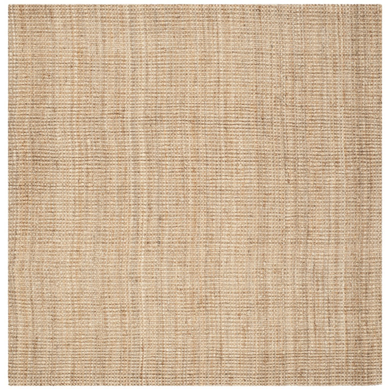 Calidia Natural Fiber Hand Woven Jute Solid Color Rug, Square 7'